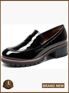 Chunky Platform Loafers - Women's Business Casual Shoes